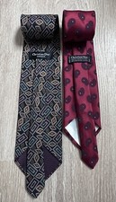 Christian Dior Set of 2 Ties Red/Navy Multicolor jewels