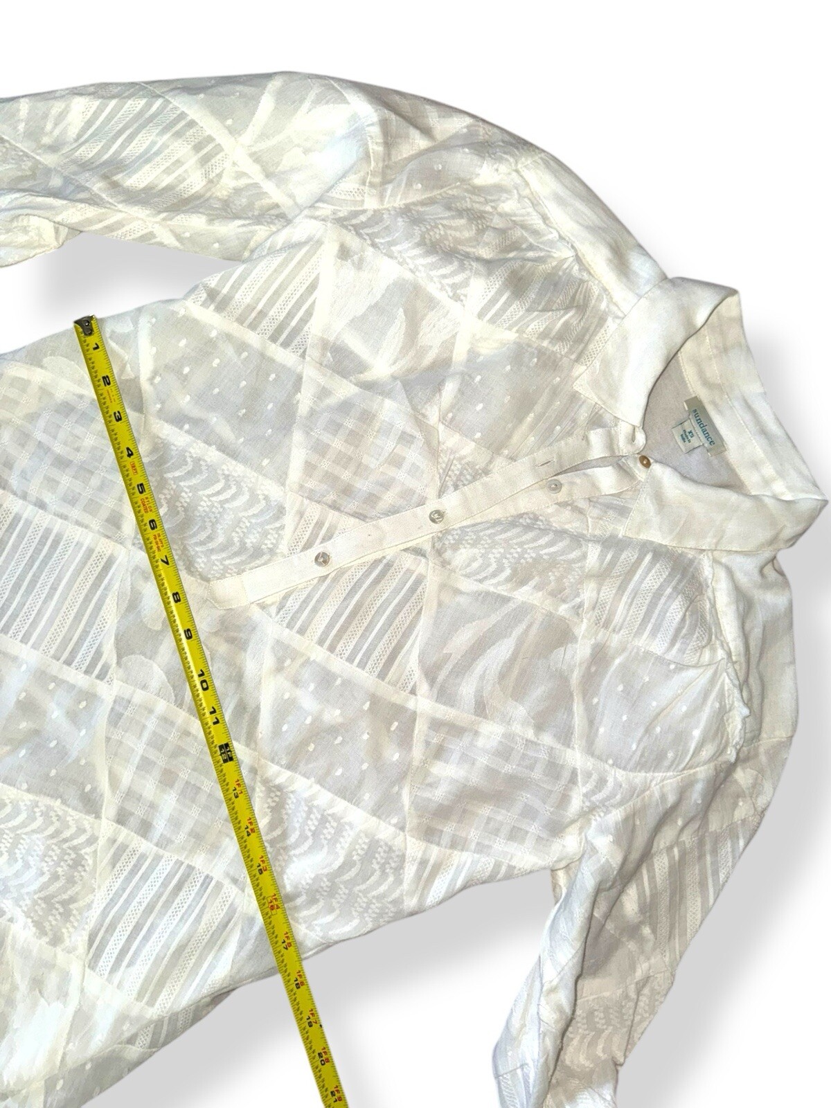 Sundance Patchwork Popover Tunic Blouse size XS W… - image 11