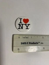 “I LOVE NY" Heart PINBACK BUTTON Souvenir New York Button PIN One