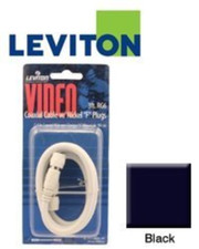 Leviton C6851-3E 3FT RG6 Coax Cable w/ Nickel Plated F-Plugs - Black Pkg of 10 