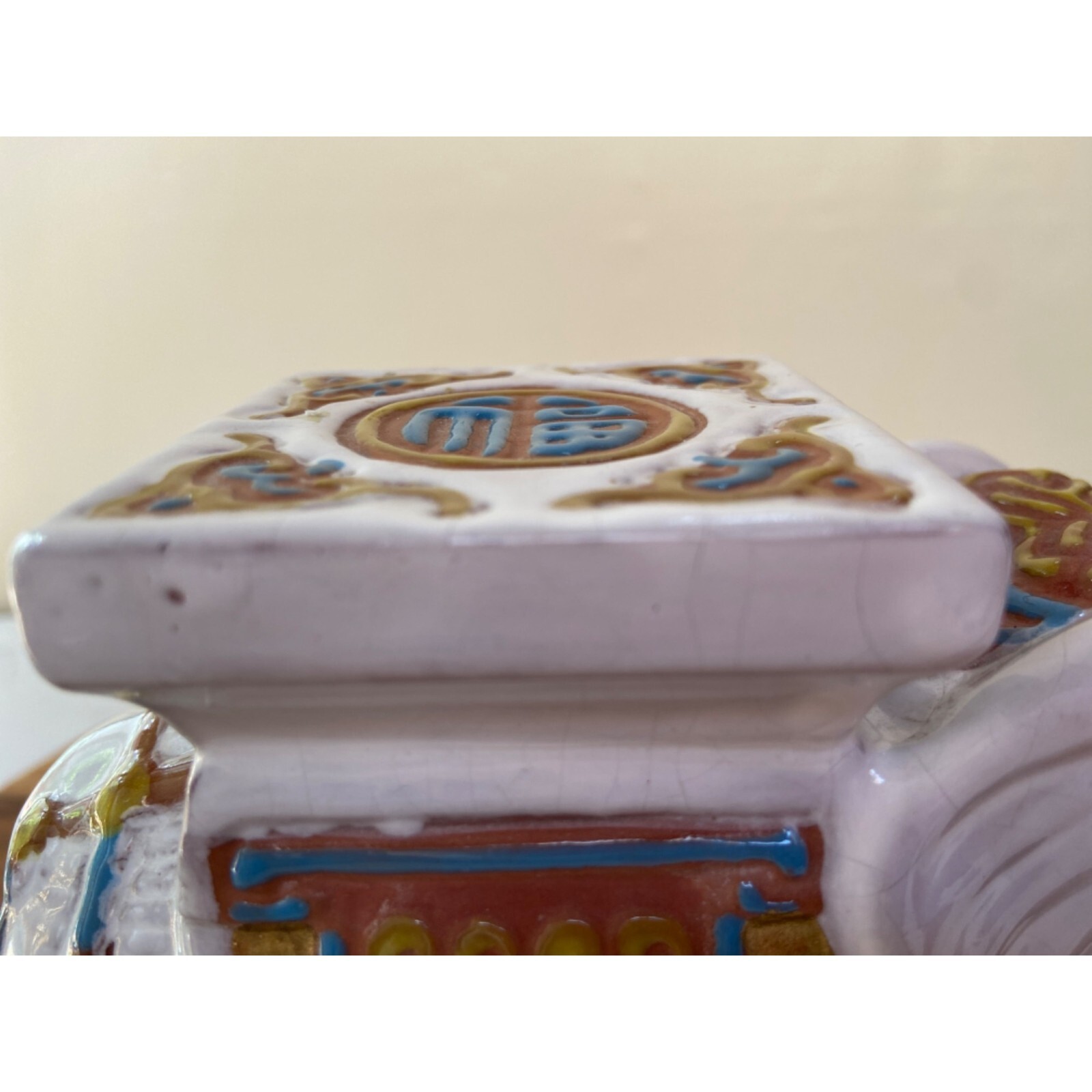 Vintage Set of Wen Hing Ceramic Handmade, Hand Painted Elephant