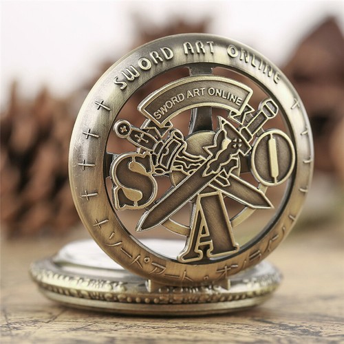 Reloj de Bolsillo Hueco Theme of Sword Art Online Hot Anime SAO Doble Patrón de Espada - Imagen 9 de 12