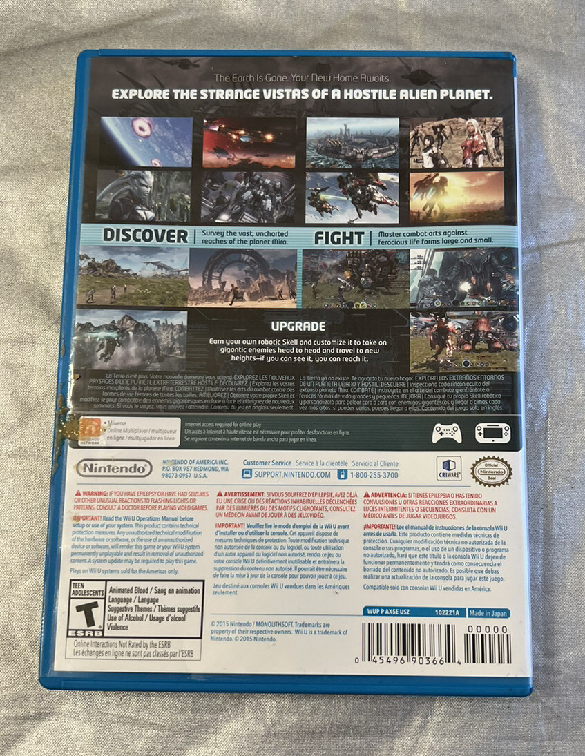 Xenoblade Chronicles X (Nintendo Wii U, 2015) Complete *MINT DISC