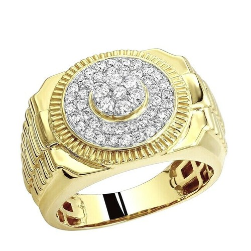 Bague Signet Ovale Pour Hommes En Or 9 Carats Avec Poinçon
