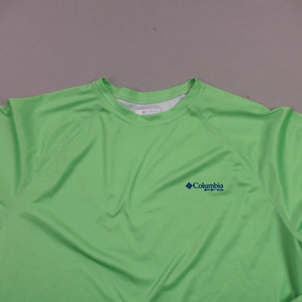 Columbia Shirt Mens Large Long Sleeve Crew Neck Outdoors Lightweight Green - Image 3 of 4