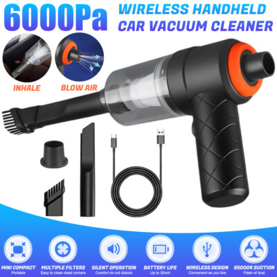 Electric Air Duster Cordless Handheld Vacuum Cleaner & Mini Blower for Car Home