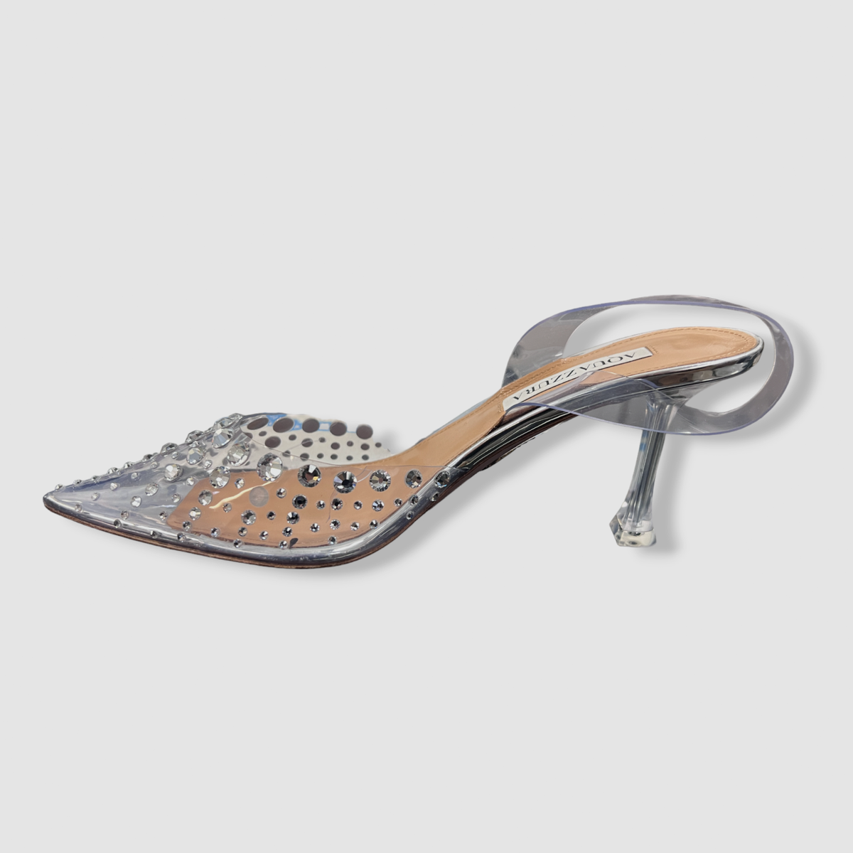 シューズ・サンダルその他 AQUAZZURA Woman High heel shoes Brown BYNMIDP1ASN C80 $1250 Aquazzura Women Silver Starburst Embellished Slingback