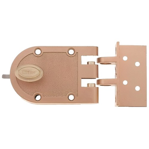 Copper Creek Exterior Pull Plate With Cylinder - Bronze Exit Device Trim For Commercial Doors