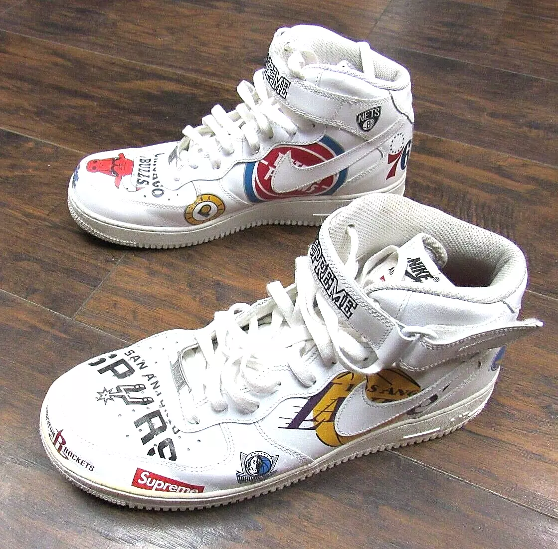 Nike Supreme x NBA x Air Force 1 TAILLE 12 AQ8017 100 blanc moyen