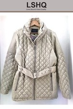 Marc New York Andrew Marc Women Padded Beige Coat Jacket Zip Belt Size Xl Ref.80