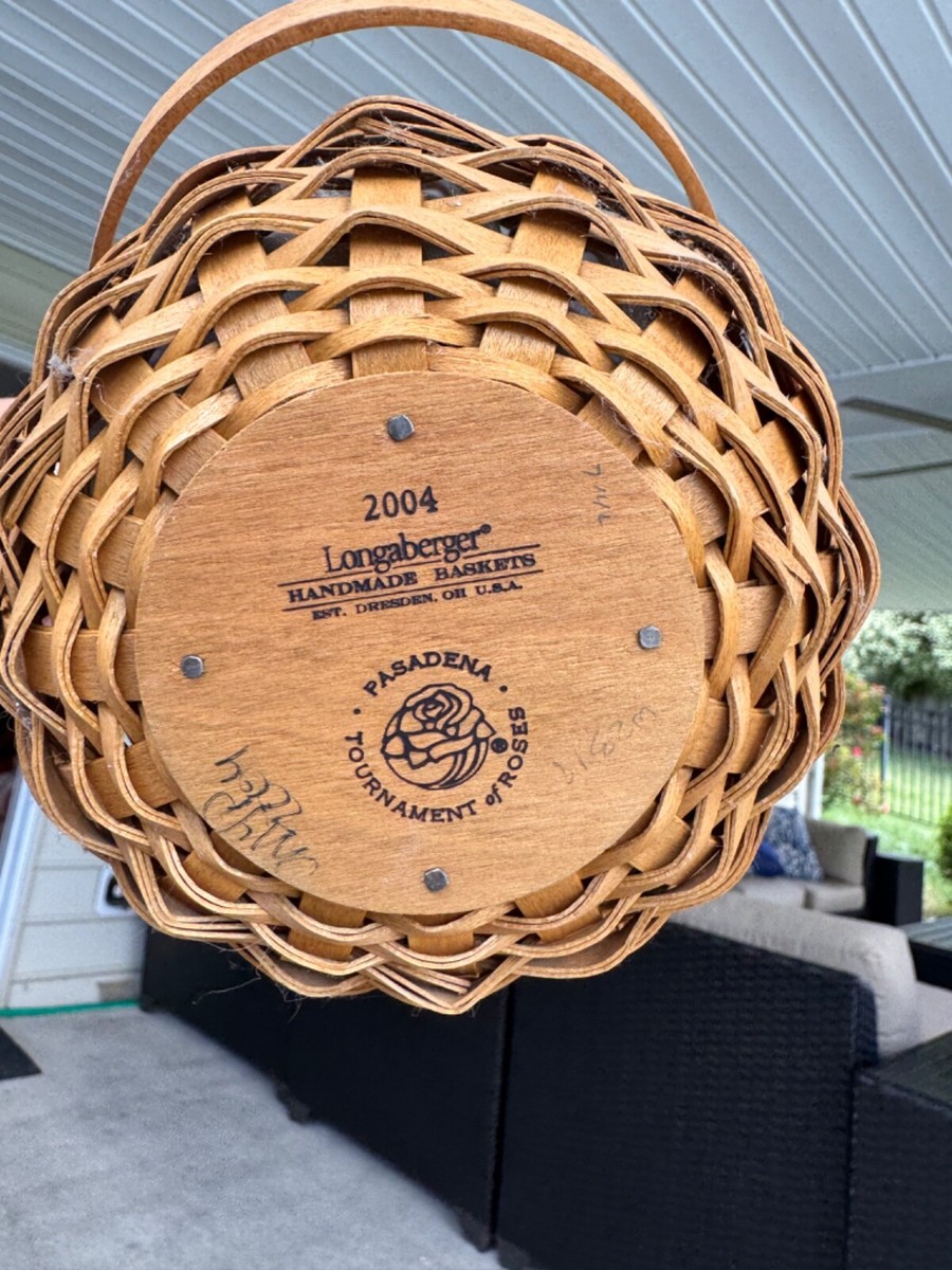 PASADENA TOURNAMENT OF ROSES 2004 LONGABERGER BASKET WITH LID AND
