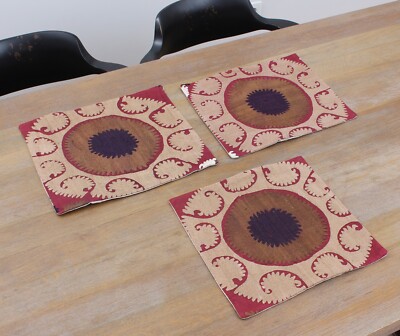 Suzani Pillow Cover Uzbek SET of 3 pcs 13.58'' x 15.16'' Fast Shipment 15792