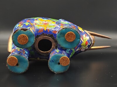 银胎鎏金景泰蓝珐琅彩瑞象Vintage Chinese Cloisonne Enamel Silver