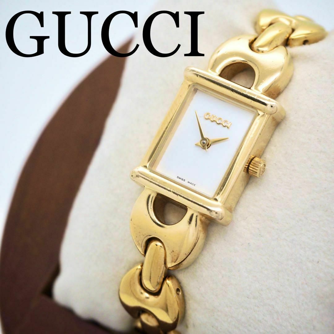 Gucci 1800L Watch Ladies White Rectangle 16mm Quartz Vintage Gucci 1800L Watch Ladies White Rectangle 16mm Quartz Vintage