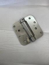 Satin Nickel 4"X4" w 5/8" Radius Round Corner Door Hinges Exterior Brushed 2 Set