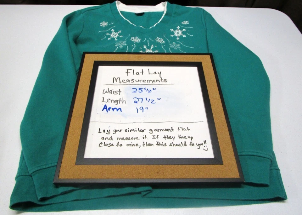 Moletom Laura Scott XL férias verde flocos de neve - Imagem 2 de 4