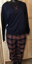 Mnemo 100 Cotton Long Sleeve Pajama Set Size Small Blue Flannel