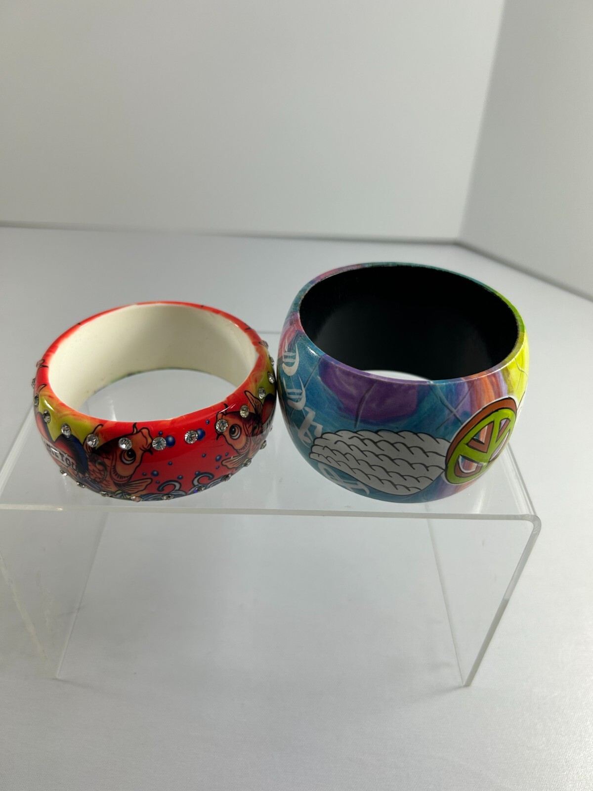 Funky Chunky Wide Bangles Bracelets Multicolor Pe… - image 3