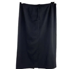Venezia Size 22 Skirt Black Long Pull On Drawstring Poly Rayon Blend Back Slit