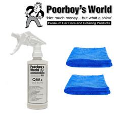 Poorboys World QW+ Quick Wax Plus 473ml & 2x Microfibre Towels