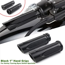 Motorcycle Black 1" Handlebar Hand Grips For Harley Touring Dyna Softail Fatboy