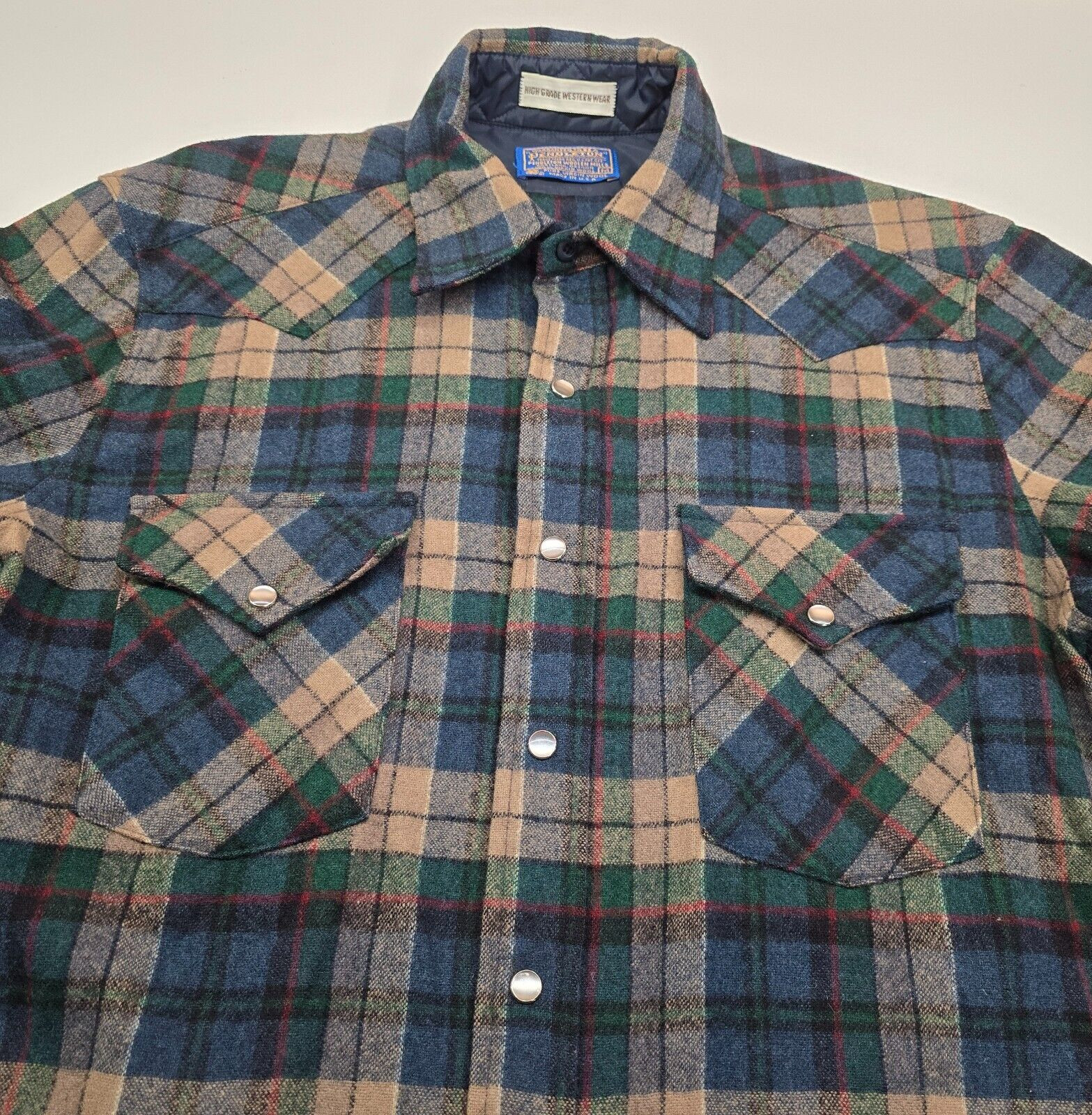 Vintage Pendleton Wool Flannel Loop Collar Board … - image 6