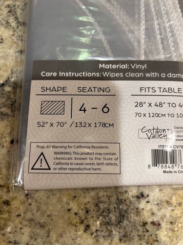 CLEAR PLASTIC TABLECLOTH PROTECTOR {homestyle ESSENTIALS} PROTECTS LINENS - Picture 4 of 16