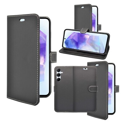 Für Samsung Galaxy A55 5G Flip Book Geldbörse Folio PU Leder Gel Handyhülle
