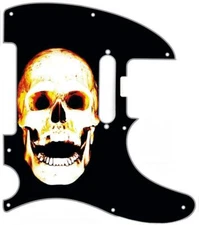 Telecaster tele Guitar Pickguard Graphical to fit Fender 8H  ELITE Burnt Skull