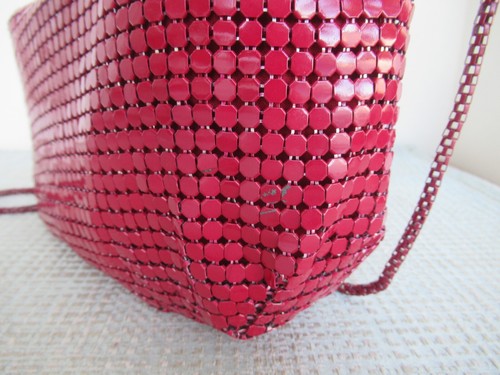 Vintage Metallic Mesh Shoulder Bag, Made in Hong Kong Medium Size, in Red, by GC - Picture 16 of 16