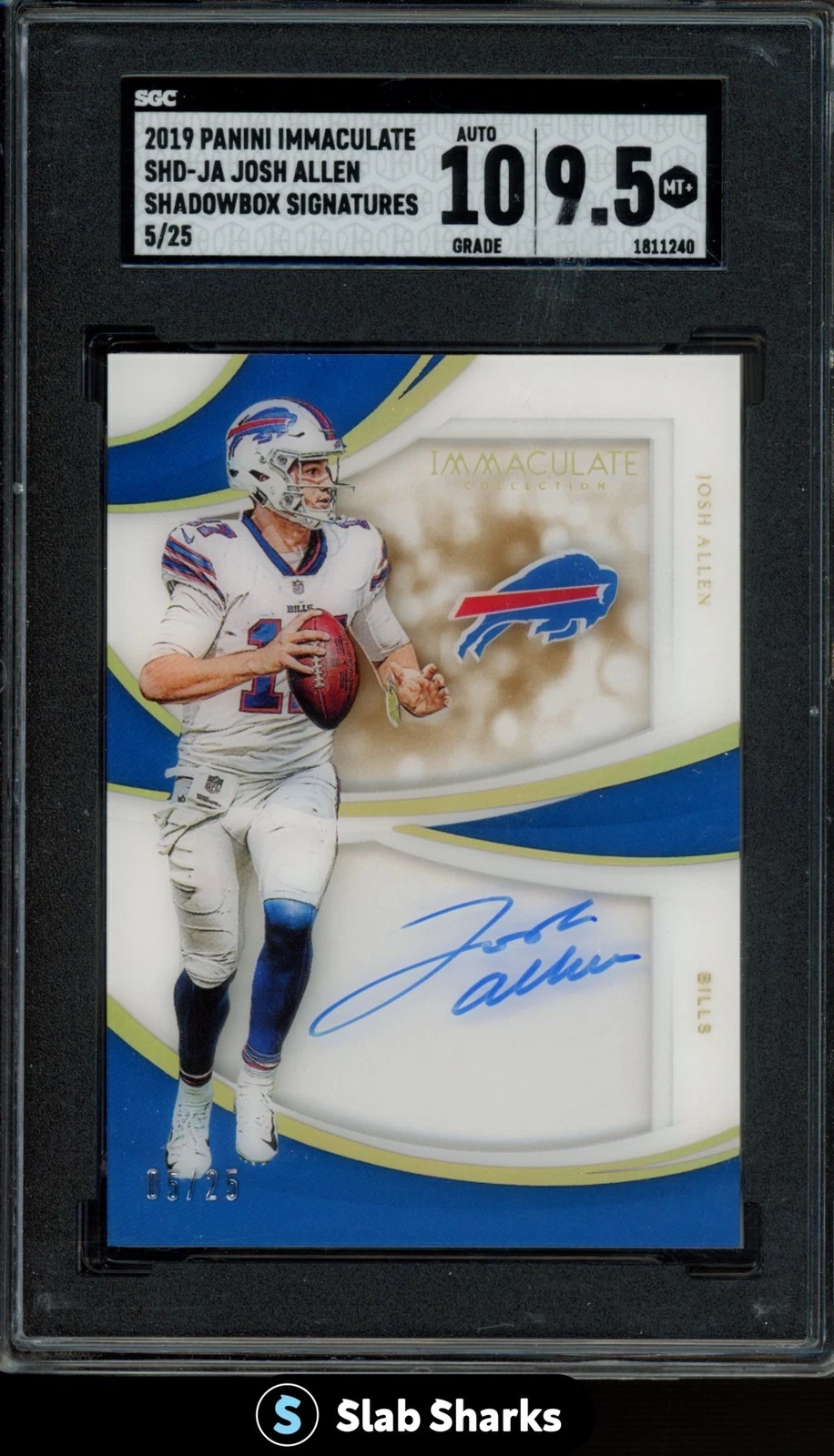 Josh Allen Panini Immaculate Collection Shadowbox Signatures #SHDJA White Box 1/1