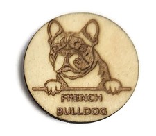 DOG FRENCH BULLDOG 8pc Magnet Set Handmade Wood Laser Engraved Home Office Vet