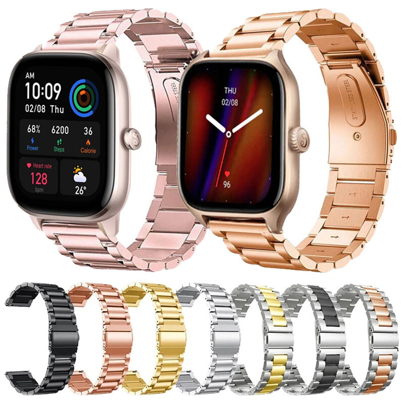 Edelstahl Armband Für Amazfit GTR 4 / 3 / 2 – Metallband Mit Faltschließe & Längenanpassung