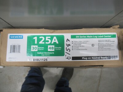 Siemens SN3048L1125 Loadcenter 125A MLO 120/240V 1PH3W 30/48 CKT -E1593-NEW-S