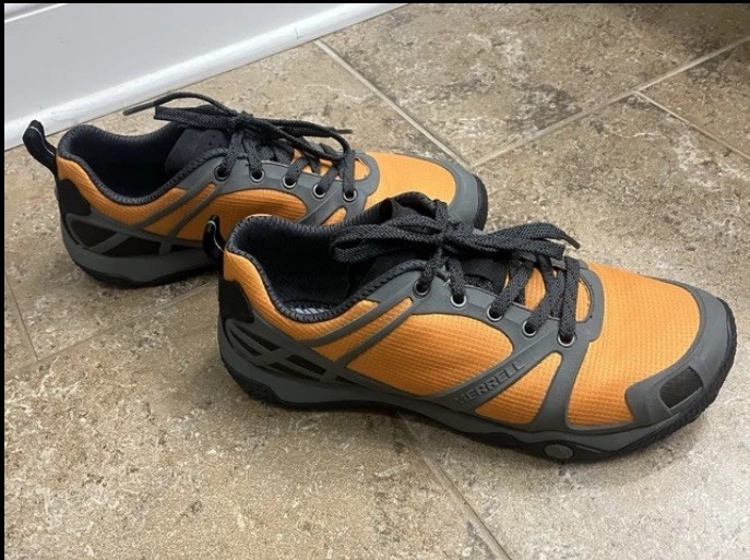 Merrell Scarpe da Escursionismo Uomo Taglia 9 Ortholite Impermeabili Verterra Pelle Arancione