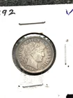 1892 Barber Dime very good, almost full Liberty