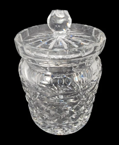 Vtg Waterford Crystal Glandore Lidded Biscuit Barrel Cookie Jar by Waterford