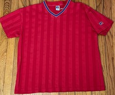 Vintage 90s Russell Athletic Red Striped Soccer Jersey XL Mens XL