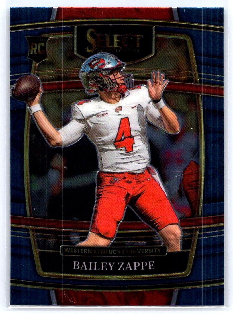 2022 Panini Select Draft Picks #10 Bailey Zappe Blue (Retail Base)