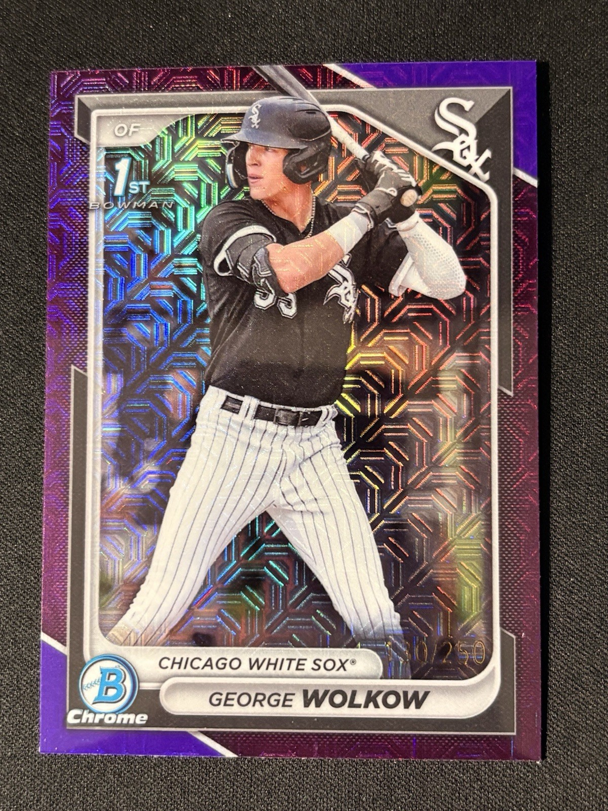 George Wolkow 2024 Bowman Prospects 1st Purple Mojo /250 [White Sox]