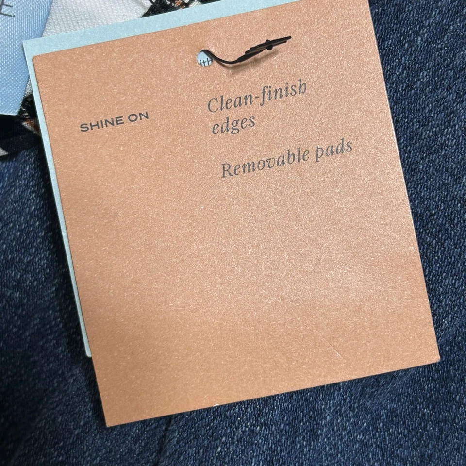 Top de bikini Shade & Shore para mujer 34DD negro a rayas con aros almohadillas extraíbles Foto 3 de 4