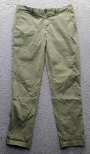 Banana Republic City Chino Pants Womens 2 Green Cotton Stretch Slim Fit Skinny