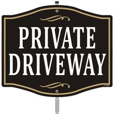 Private Driveway Sign Road Drive Signal 12" x 10" 10 x 12 inch, Reflective