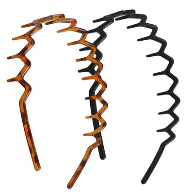 2 Stück Zickzack Haarreif,Kunststoff Zig Zag Headband,Zick Zack Haarreif,Gewellt