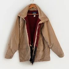 Vintage Woolrich Field Chore Coat Jacket Canvas Flannel Mens Large Wool Lining