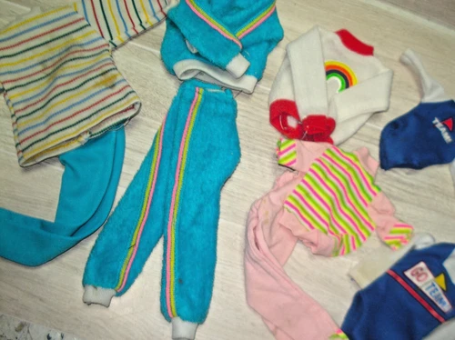 Vtg Barbie 80s Clone Doll Clothes Lot SPORTY ATHLETIC Sweatsuits Track Pants