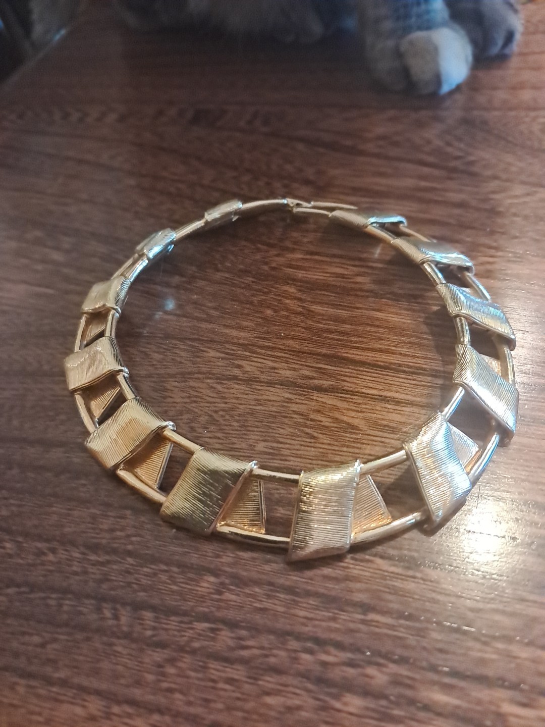 Mcm Brushed Gold Tone Necklace Unsigned.