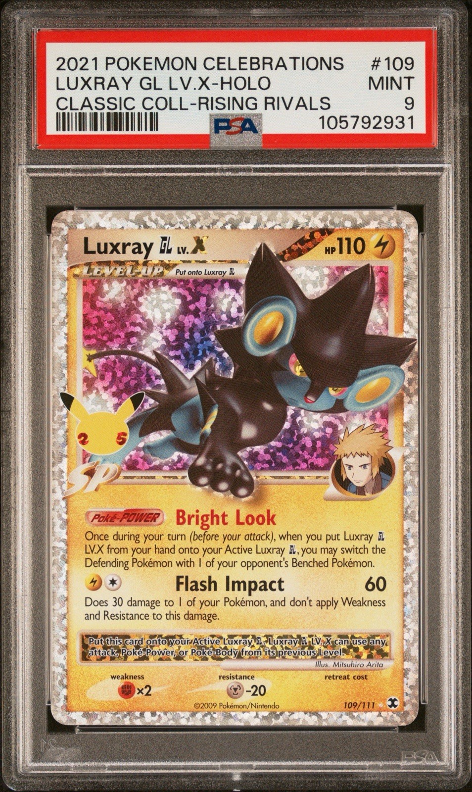 2021 Pokemon Celebrations Classic Collection Luxray GL LV X #109 PSA 9