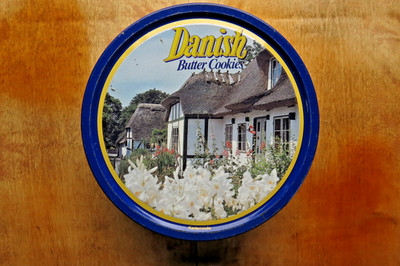 Keksdose ''Danish Butter Cookies'' Weißblechdose LEER! 19 x 6,5 cm