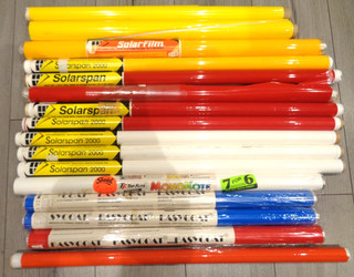 Solarfilm Solarspan easycoat monocote various colours Job lot 16 rolls most new